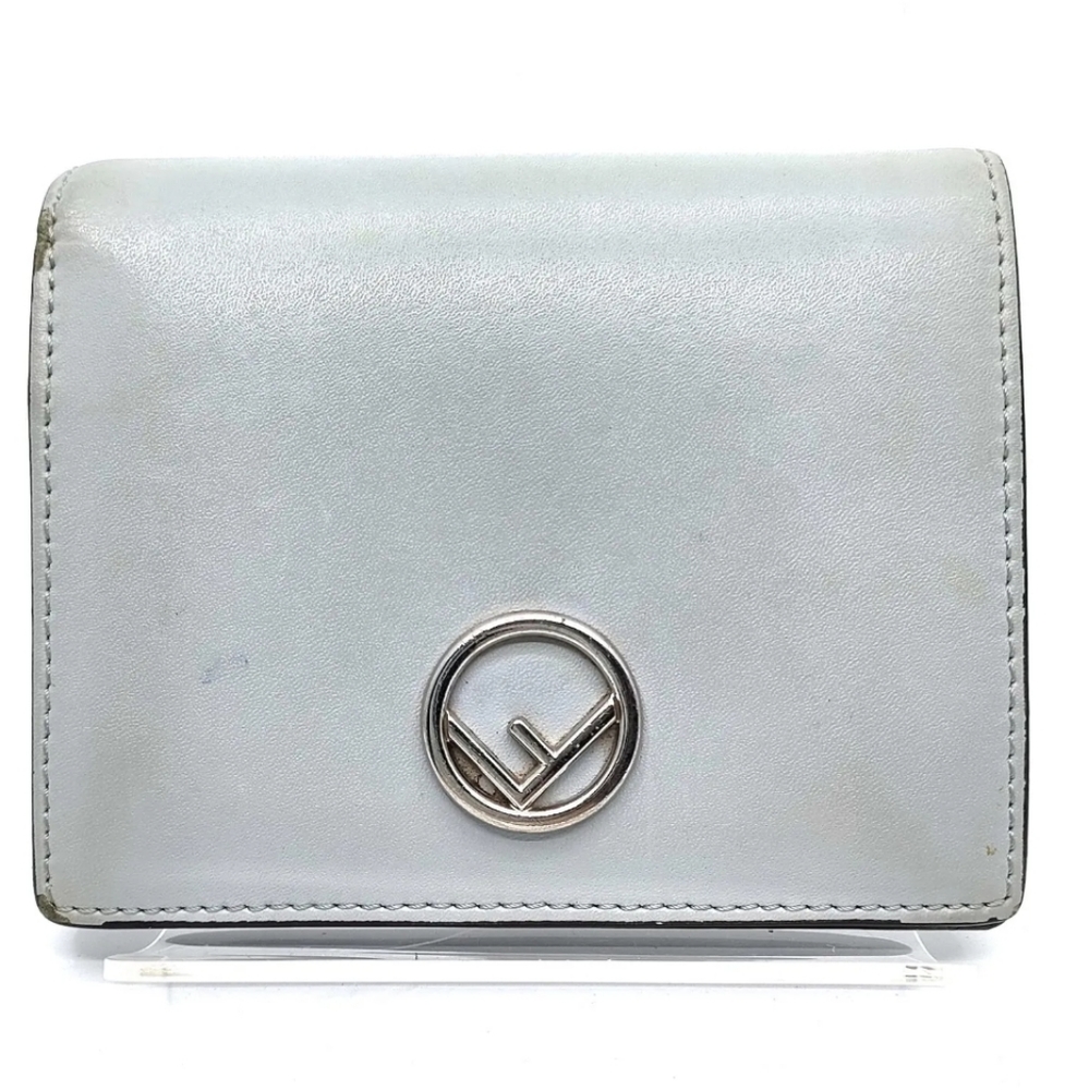 Fendi Wallet Gray Leather